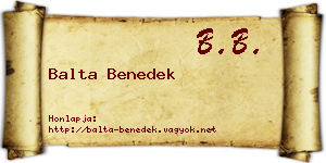 Balta Benedek névjegykártya