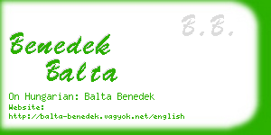 benedek balta business card